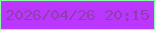 文字の大きさ：3、枠の色：8dfca6、背景の色：bb37fd、文字の色：8f3db0 無料ブログパーツのブログ時計