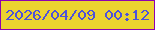 文字の大きさ：4、枠の色：8e01b1、背景の色：ecd32f、文字の色：4d52da 無料ブログパーツのブログ時計