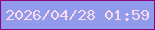 文字の大きさ：3、枠の色：8e0378、背景の色：919beb、文字の色：fbd9ee 無料ブログパーツのブログ時計