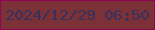 文字の大きさ：5、枠の色：8e0458、背景の色：7c3136、文字の色：34305f 無料ブログパーツのブログ時計