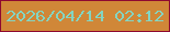 文字の大きさ：2、枠の色：8e0830、背景の色：d08738、文字の色：84d5c2 無料ブログパーツのブログ時計