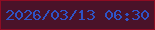 文字の大きさ：2、枠の色：8e0c23、背景の色：4a1229、文字の色：2f53c5 無料ブログパーツのブログ時計