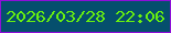 文字の大きさ：4、枠の色：8e0fd8、背景の色：054f6d、文字の色：68ef10 無料ブログパーツのブログ時計
