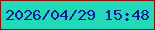 文字の大きさ：5、枠の色：8e1107、背景の色：22dab7、文字の色：131a98 無料ブログパーツのブログ時計