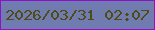 文字の大きさ：1、枠の色：8e11c7、背景の色：707cb0、文字の色：4e4c14 無料ブログパーツのブログ時計