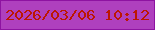 文字の大きさ：3、枠の色：8e13a1、背景の色：af40be、文字の色：bc1603 無料ブログパーツのブログ時計