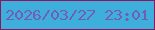 文字の大きさ：1、枠の色：8e155e、背景の色：3eafda、文字の色：725cb5 無料ブログパーツのブログ時計