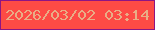 文字の大きさ：1、枠の色：8e1584、背景の色：fd4b45、文字の色：e9ad86 無料ブログパーツのブログ時計
