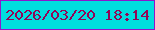 文字の大きさ：5、枠の色：8e15cc、背景の色：00dede、文字の色：920556 無料ブログパーツのブログ時計