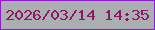 文字の大きさ：1、枠の色：8e19ce、背景の色：abafb1、文字の色：8c1965 無料ブログパーツのブログ時計