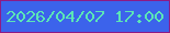 文字の大きさ：1、枠の色：8e1b85、背景の色：3c63eb、文字の色：5be6b6 無料ブログパーツのブログ時計