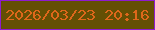文字の大きさ：2、枠の色：8e1bcf、背景の色：644f04、文字の色：de671b 無料ブログパーツのブログ時計