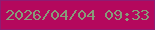 文字の大きさ：2、枠の色：8e1c73、背景の色：b4085d、文字の色：889a79 無料ブログパーツのブログ時計