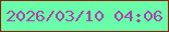 文字の大きさ：1、枠の色：8e1f0e、背景の色：69fdaa、文字の色：a945aa 無料ブログパーツのブログ時計