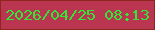 文字の大きさ：5、枠の色：8e251e、背景の色：ba354f、文字の色：35e439 無料ブログパーツのブログ時計