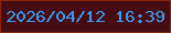 文字の大きさ：1、枠の色：8e260d、背景の色：450d13、文字の色：3d9af1 無料ブログパーツのブログ時計