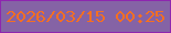 文字の大きさ：3、枠の色：8e26af、背景の色：8563a5、文字の色：f46f22 無料ブログパーツのブログ時計