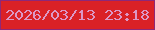 文字の大きさ：1、枠の色：8e2878、背景の色：da2126、文字の色：dc98c5 無料ブログパーツのブログ時計