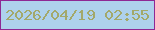 文字の大きさ：5、枠の色：8e2894、背景の色：aed1ec、文字の色：a3a86a 無料ブログパーツのブログ時計