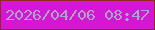 文字の大きさ：4、枠の色：8e2b21、背景の色：d417d2、文字の色：aca5c3 無料ブログパーツのブログ時計