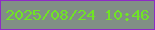 文字の大きさ：5、枠の色：8e2bc5、背景の色：818f85、文字の色：70e425 無料ブログパーツのブログ時計