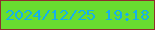 文字の大きさ：5、枠の色：8e2f2d、背景の色：68dd30、文字の色：15b0ea 無料ブログパーツのブログ時計