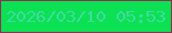 文字の大きさ：2、枠の色：8e3154、背景の色：0be152、文字の色：3edba1 無料ブログパーツのブログ時計