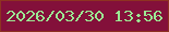文字の大きさ：2、枠の色：8e3221、背景の色：83103a、文字の色：9be993 無料ブログパーツのブログ時計