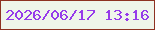 文字の大きさ：2、枠の色：8e3222、背景の色：eff5ea、文字の色：963bea 無料ブログパーツのブログ時計