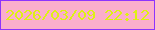 文字の大きさ：2、枠の色：8e33fd、背景の色：fbaecc、文字の色：def114 無料ブログパーツのブログ時計