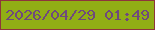 文字の大きさ：1、枠の色：8e353b、背景の色：91ae15、文字の色：6f497d 無料ブログパーツのブログ時計