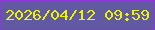 文字の大きさ：3、枠の色：8e35d9、背景の色：6259a3、文字の色：ebf604 無料ブログパーツのブログ時計