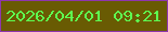 文字の大きさ：5、枠の色：8e36ad、背景の色：695b03、文字の色：5efe50 無料ブログパーツのブログ時計
