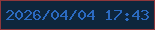 文字の大きさ：5、枠の色：8e373b、背景の色：0e263c、文字の色：2b6ac0 無料ブログパーツのブログ時計