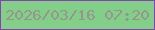 文字の大きさ：5、枠の色：8e3cb9、背景の色：82d087、文字の色：999491 無料ブログパーツのブログ時計