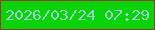 文字の大きさ：3、枠の色：8e3d36、背景の色：0ad308、文字の色：97cecf 無料ブログパーツのブログ時計