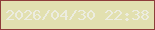 文字の大きさ：2、枠の色：8e3d3a、背景の色：e2e0b0、文字の色：ecece0 無料ブログパーツのブログ時計