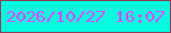 文字の大きさ：4、枠の色：8e3f5c、背景の色：03fbdf、文字の色：d651fc 無料ブログパーツのブログ時計