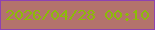 文字の大きさ：3、枠の色：8e42b1、背景の色：b3736c、文字の色：8cbb08 無料ブログパーツのブログ時計