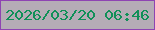 文字の大きさ：1、枠の色：8e44b2、背景の色：b5acb6、文字の色：109058 無料ブログパーツのブログ時計