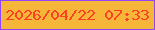 文字の大きさ：3、枠の色：8e45fc、背景の色：f5b63a、文字の色：f84223 無料ブログパーツのブログ時計