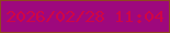 文字の大きさ：4、枠の色：8e471f、背景の色：9e087d、文字の色：cf0546 無料ブログパーツのブログ時計