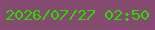 文字の大きさ：1、枠の色：8e477d、背景の色：834c6f、文字の色：2ed903 無料ブログパーツのブログ時計