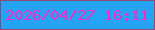 文字の大きさ：3、枠の色：8e4972、背景の色：26a4f4、文字の色：f22dca 無料ブログパーツのブログ時計