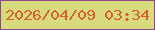 文字の大きさ：1、枠の色：8e498c、背景の色：d8db7d、文字の色：d9602d 無料ブログパーツのブログ時計