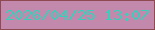 文字の大きさ：5、枠の色：8e4a50、背景の色：c389ac、文字の色：3acfba 無料ブログパーツのブログ時計