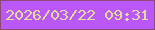 文字の大きさ：4、枠の色：8e4a74、背景の色：ba58f9、文字の色：e3de99 無料ブログパーツのブログ時計
