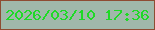 文字の大きさ：3、枠の色：8e4c32、背景の色：a0b8aa、文字の色：1eda26 無料ブログパーツのブログ時計