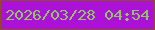 文字の大きさ：4、枠の色：8e4d27、背景の色：ac11d8、文字の色：8dc861 無料ブログパーツのブログ時計