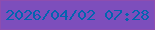 文字の大きさ：5、枠の色：8e4daf、背景の色：7d4ebc、文字の色：0364b0 無料ブログパーツのブログ時計